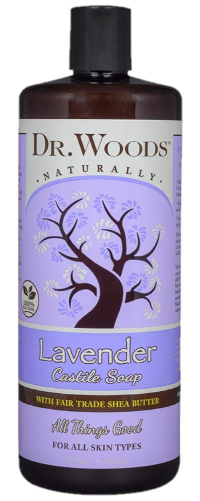 Dr Woods Castile Soap, Soothing Lavender, 32 FZ (Pack of 6)