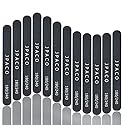 12-Pack Professional Nail Files: Double-Sided Emery Boards for Natural, Acrylic, Poly, and Gel Nails - Washable Black Manicure Tools Set by JPACO