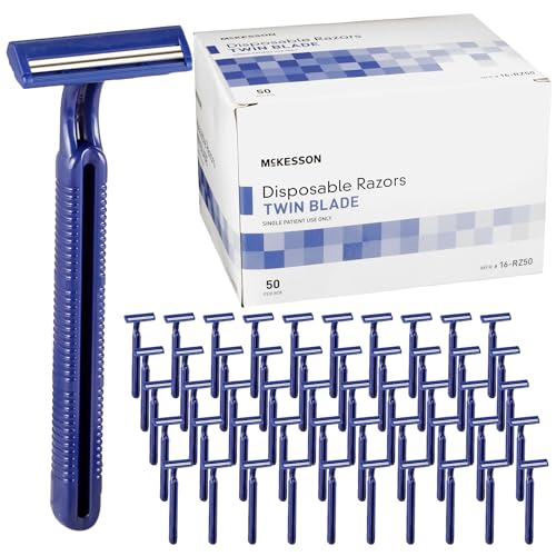 McKesson Disposable Razors, Blue, Stainless Steel, Tattoo, Travel, 50 ct Beauty and Personal Care McKesson Default Title