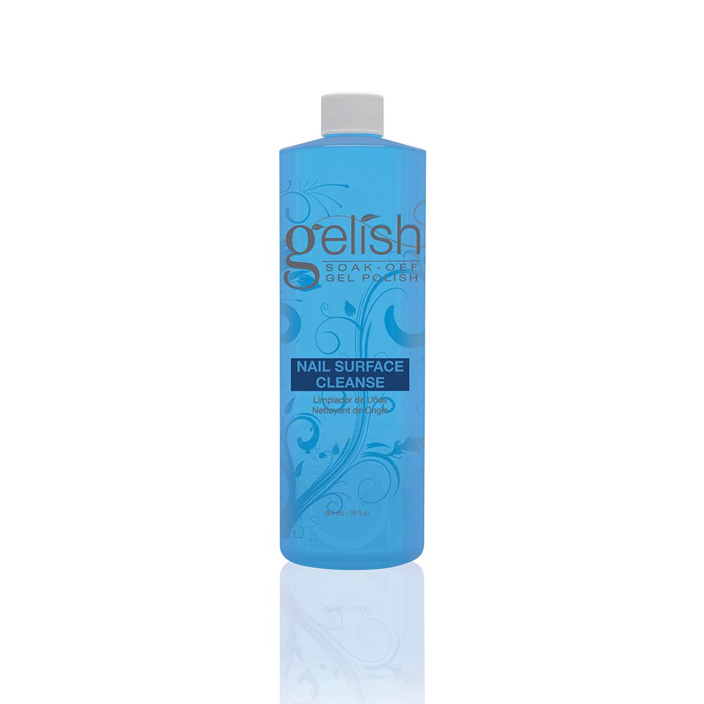 Gelish Nail Surface Cleanse - Gel Top Coat Nail Cleaner, Removes Tacky Residue, High-Shine Finish, Skin-Safe Formula, Smooth & Glossy Results