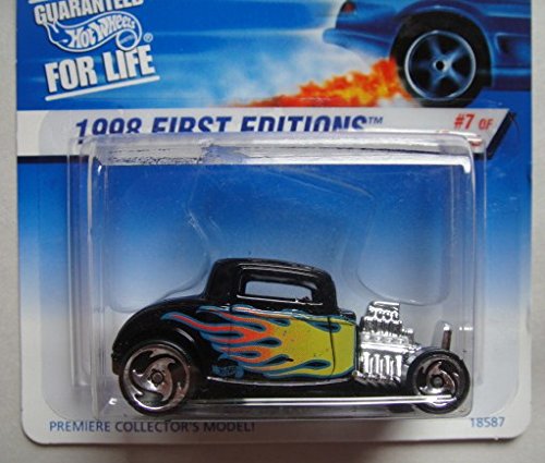 Hot Wheels 1998 FIRST EDITIONS BLACK/YELLOW FLAMES '32 FORD 7 of 48