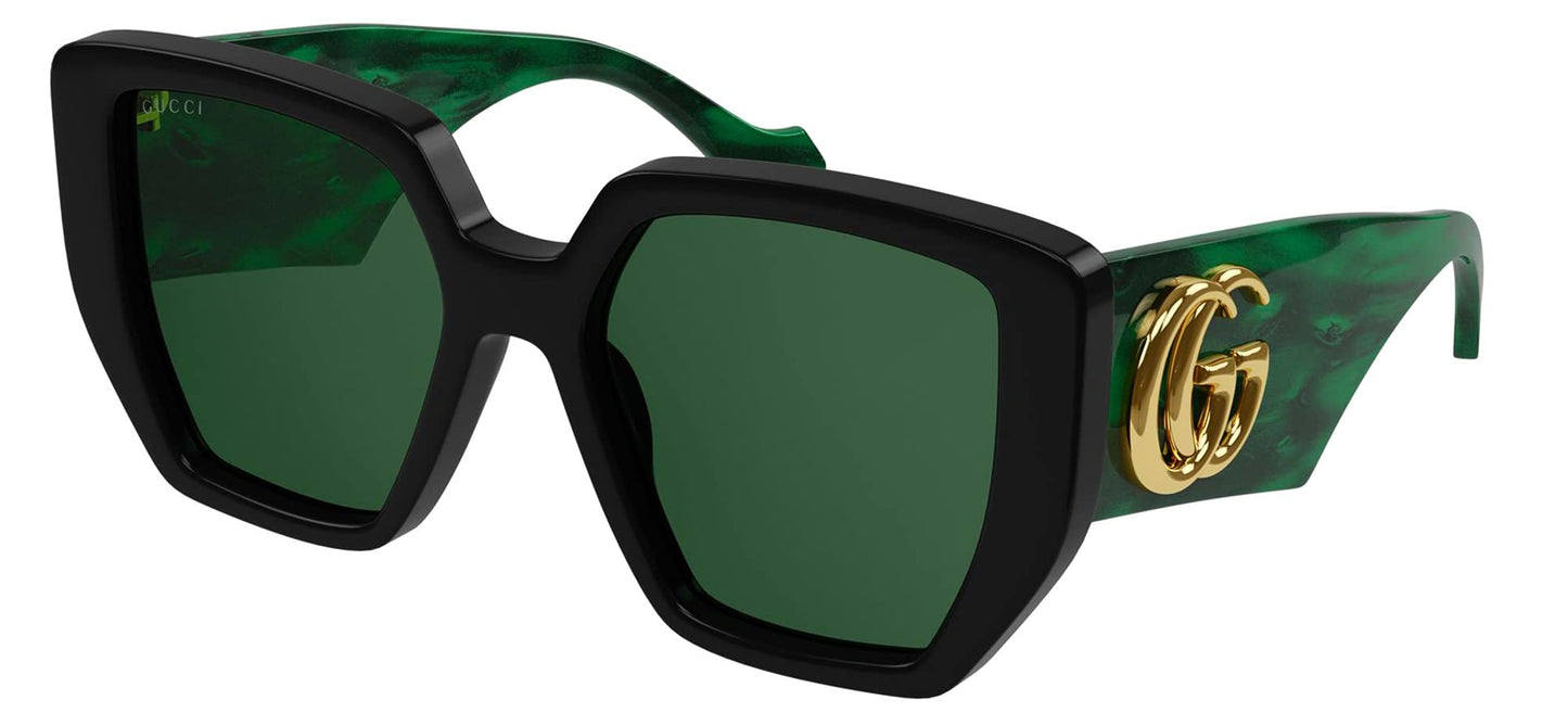 Gucci Geometric Sunglasses GG0956S 001 Black/Green 54mm 956