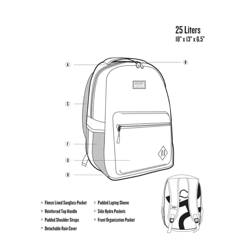 HOOEY Recess 25L Backpack - Durable Lightweight Daypack for Travel, Gym & Outdoor Use - Spacious Main Compartment, Laptop Sleeve, Water-Resistant, Stylish Unisex Design (Tan/Red)