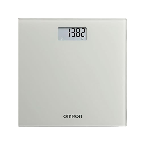 OMRON Digital Scale with Bluetooth Connectivity (SC -150) - 330 lb Weight Capacity - Use with Free OMRON Connect App - Light Gray