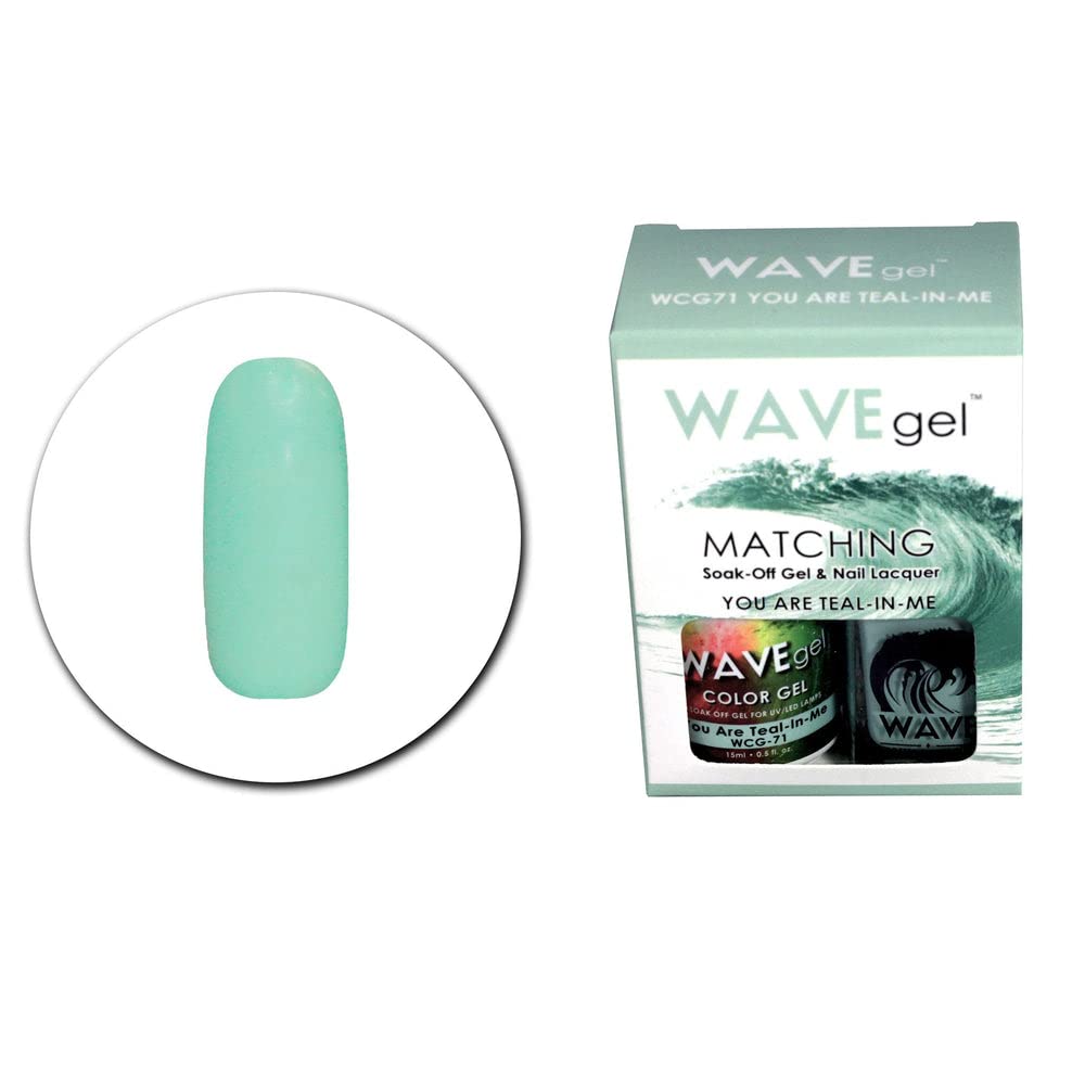 WAVEGEL Soak-0ff Gel & Nail Lacquer Matching Duo Set - You are teal N'me - WCG71-71 I 0.5 Oz Beauty & Personal Care WAVE gel