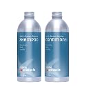 Plaine Products Eco-Friendly Shampoo and Conditioner - Rosemary, Mint, Vanilla - Sulfate & Paraben Free, 16oz Refill Bottles
