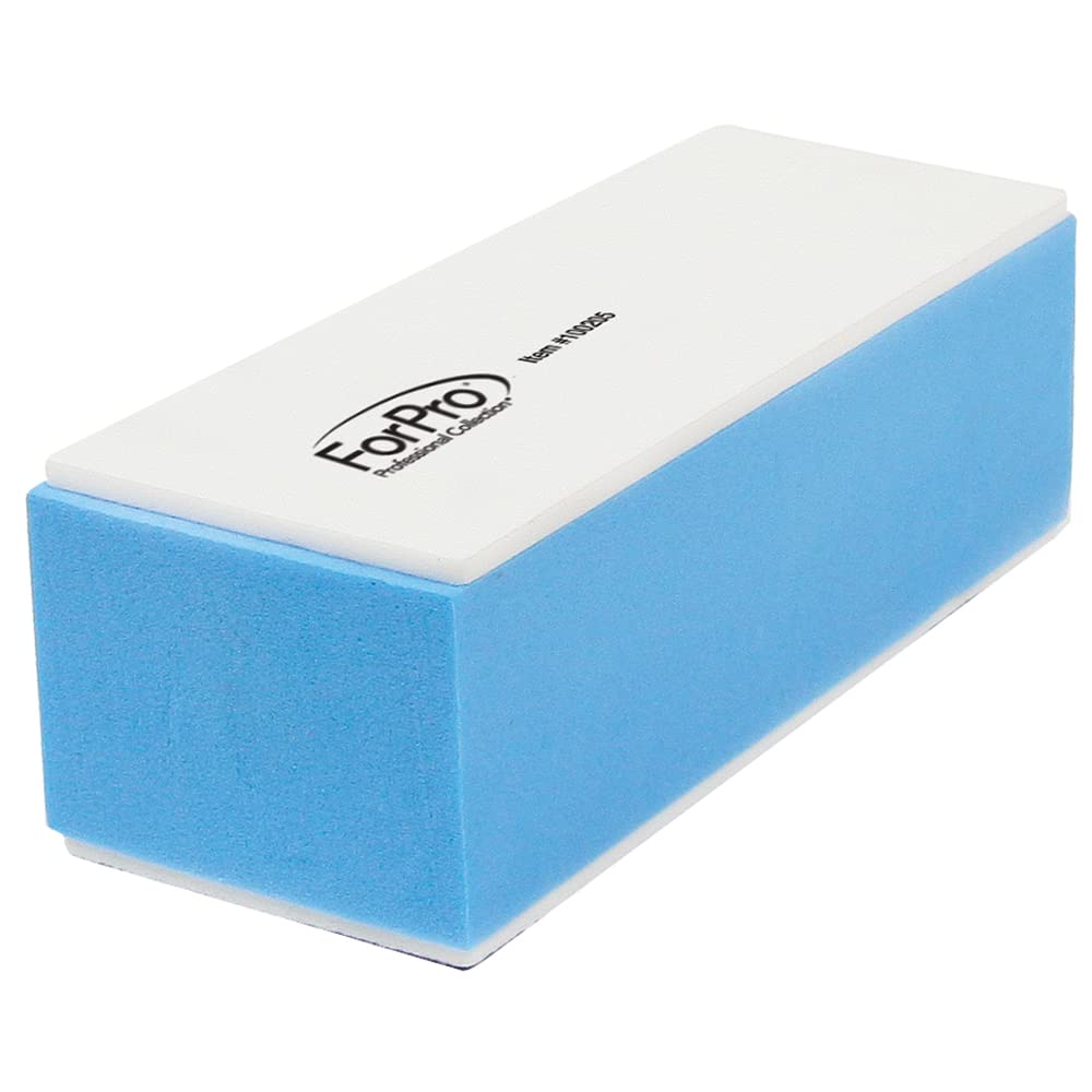 ForPro Professional Collection Miracle Buff & Shine - Grey 400/White 4000 Grit- Twelve (12) Double Sided Manicure & Pedicure Buffers - 1” H x 1.375” W