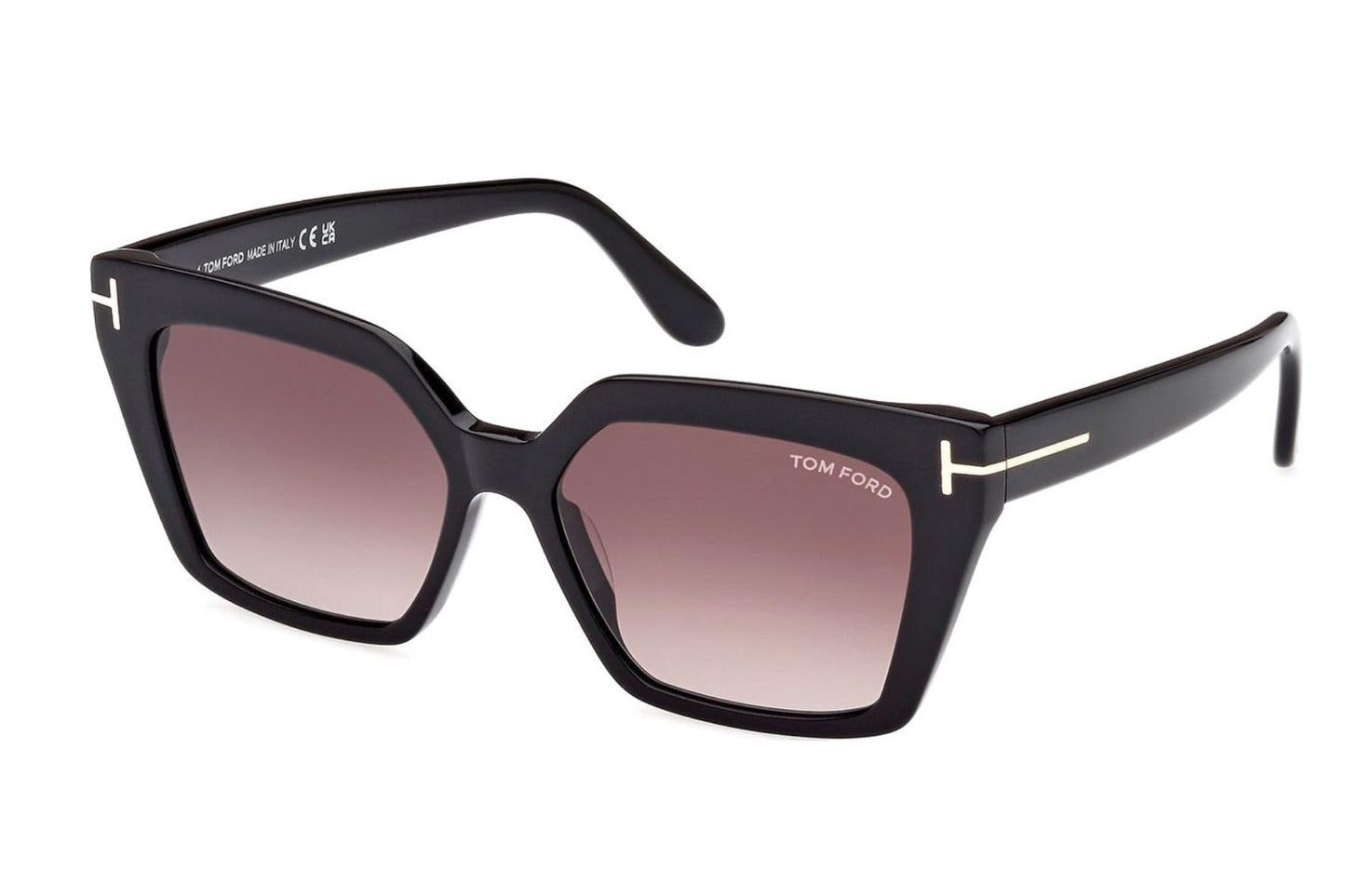 Tom Ford WINONA FT 1030 Shiny Black/Light Violet Shaded 53/15/140 women Sunglasses