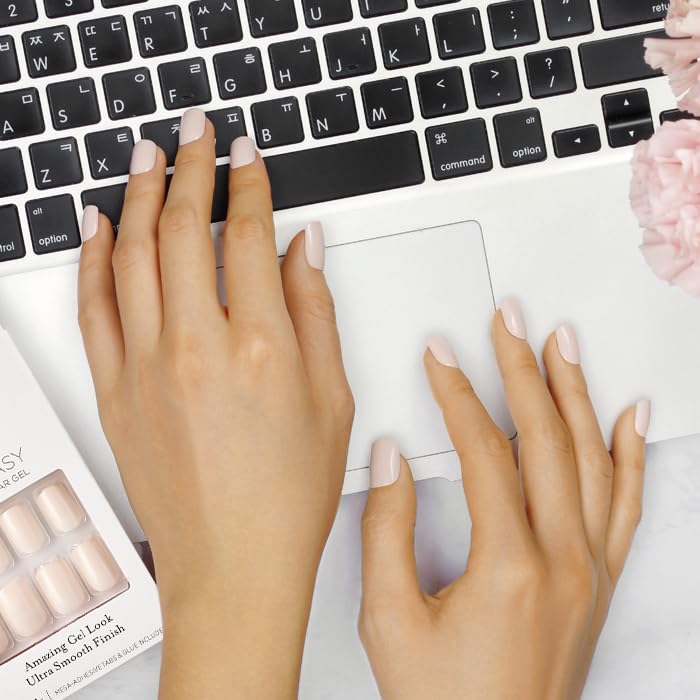 KISS Gel Fantasy Press On Nails, Nail glue included, 'Bookworm', Off White, Short Lenth, Almond Shape, Includes 28 Nails, 2g Glue, 1 Manicure Stick, 1 Beauty & Personal Care KISS