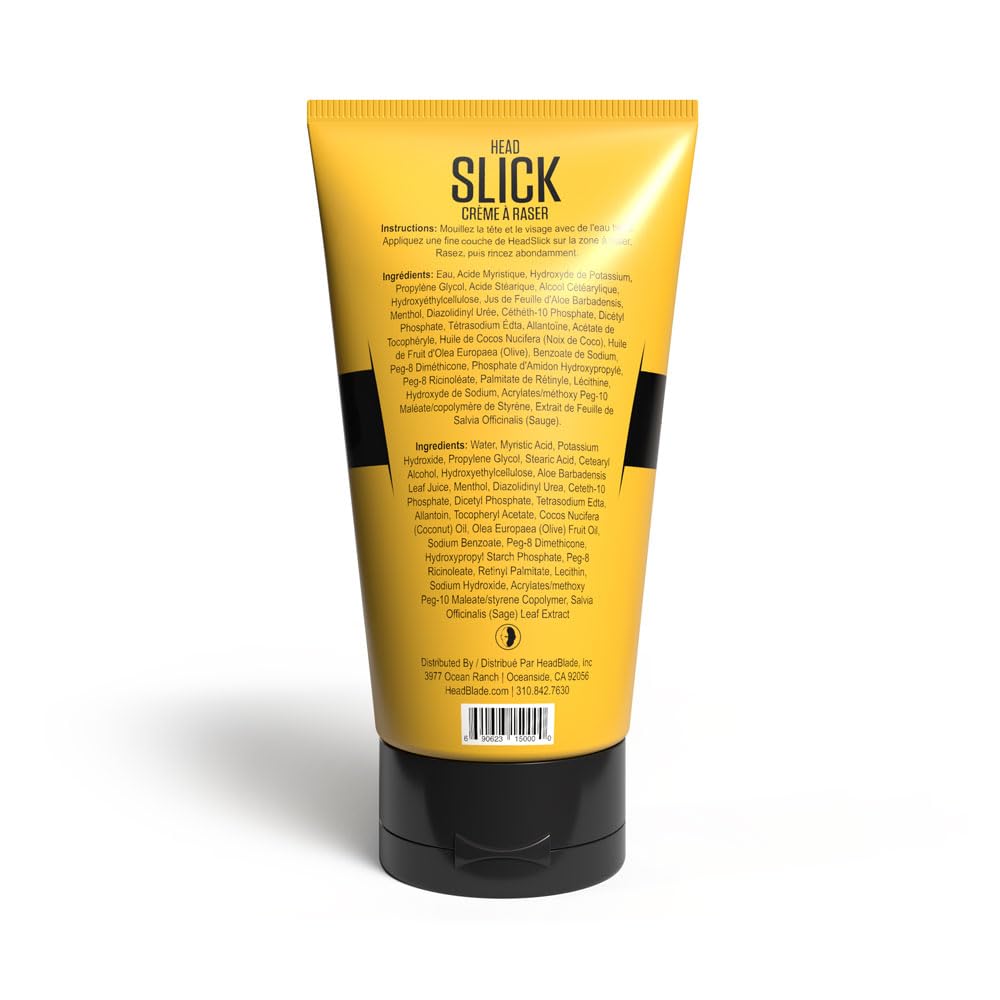 HeadBlade HeadSlick Shave Cream 5 oz for Smooth Head shaving for Bald Men, Helps with Irritation, Redness, & Razor Burn