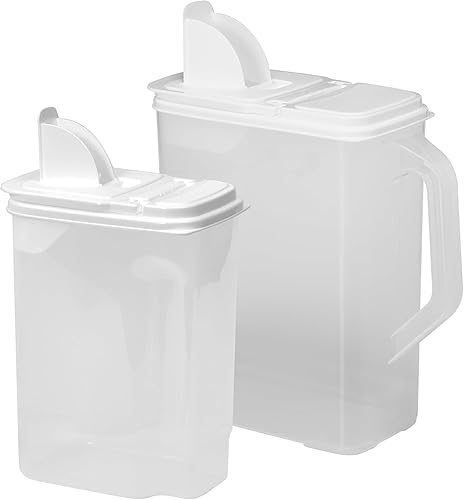 Buddeez Pet Food Storage Containers - 2 Count Bird Seed Dispenser with Pour Tight Lids and Easy Pour Spouts, 8 Qt and 3.5 Qt, Bird Seed Storage…