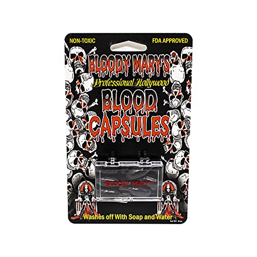 Bloody Mary's Professional Hollywood Fake Blood Capsules Vampire FX Special Effects Horror Halloween (6 PACK)