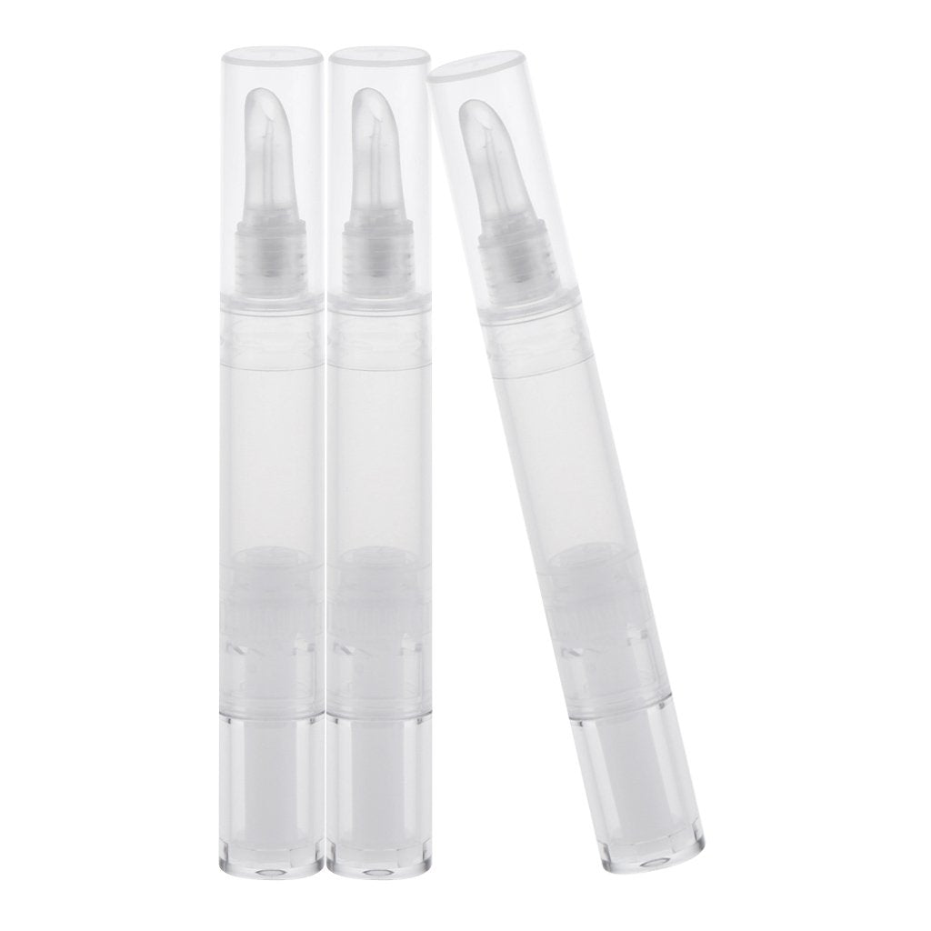 Clear Makeup Lip Gloss Pen, Empty Concealer Pen Tube with Silicone Head, Cosmetic Foundation Nail Oil Container Applicators, 5ml, Pack of 3