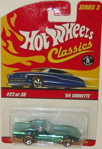 Hot Wheels 1969 Corvette Stringray Classics Series 3 #22 Red Line Scattered Chrome 1/64 Scale Collector