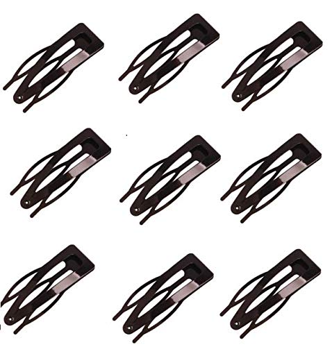 KDDOM 10 Pieces Double Grip Metal Hair Clips, Black Snap Hair Clips Hair Barrettes for Women, Girls, Salon Hair