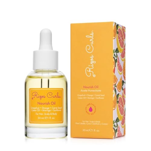 Rizos Curls Nourish Oil - Strength & Frizz Control - Improve Split Ends & Repair Dry Brittle Hair - Smooths & Hydrates All Hair Types Straight, Wavy