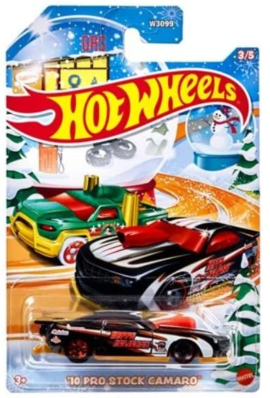 Hot Wheels 2024 Happy Holidays Christmas Mix Winter Set of 5 Pack, 1:64 Scale Diecast X-mas