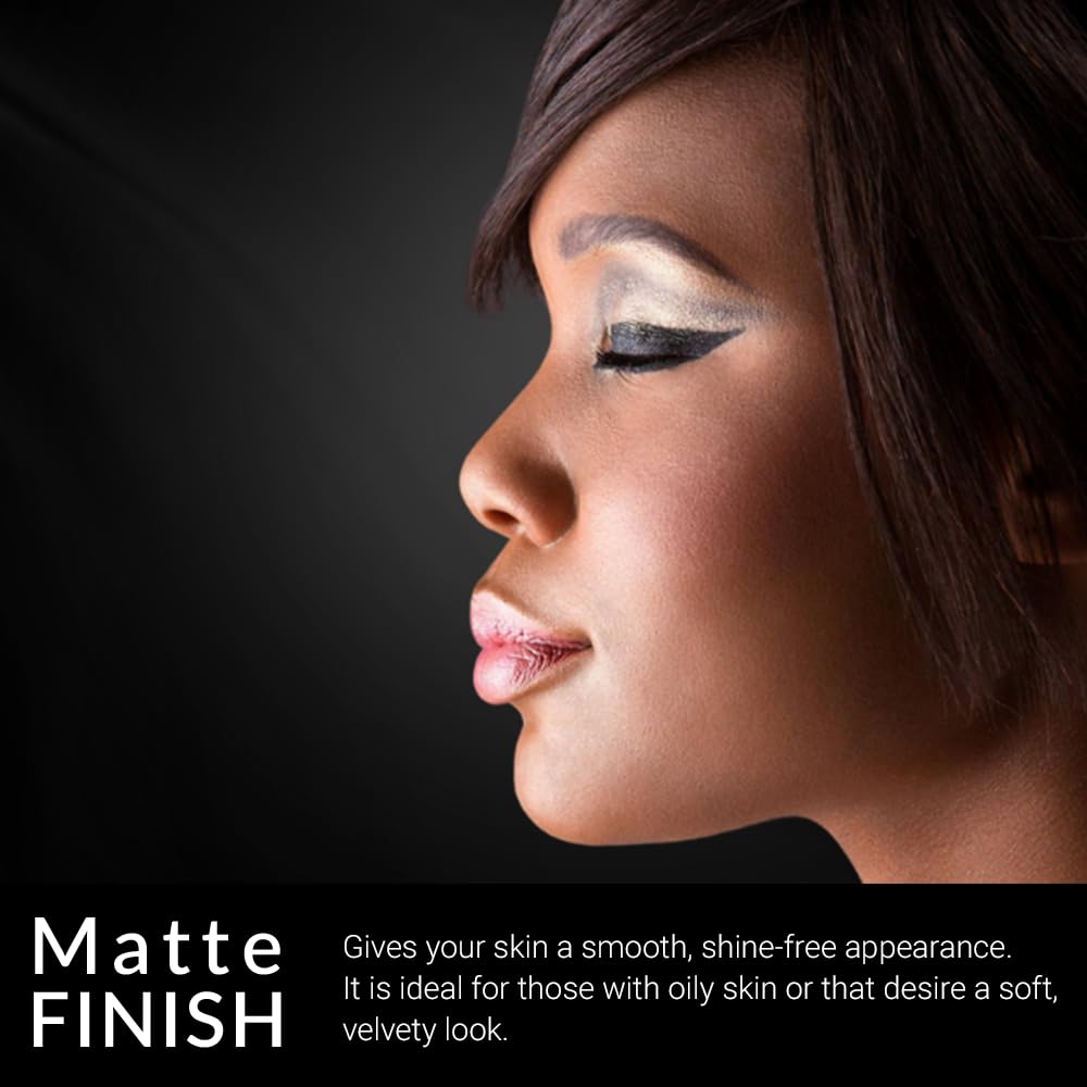 Cream To Powder Foundation by Flori Roberts, Full Coverage for Women of Color or Deeper Skin Tones, Long Lasting Makeup, Matte Finish, Covers Uneven