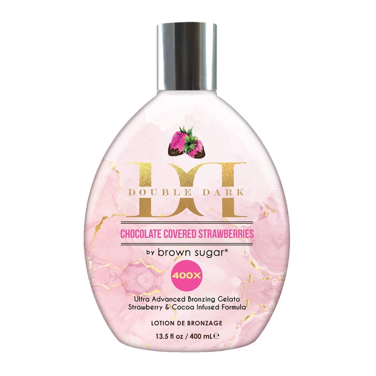 Brown Sugar Double Dark Chocolate Covered Strawberries 400X Ultra Advanced Bronzer Tanning Lotion for Deep, Decadent Color and Silky Smooth Skin