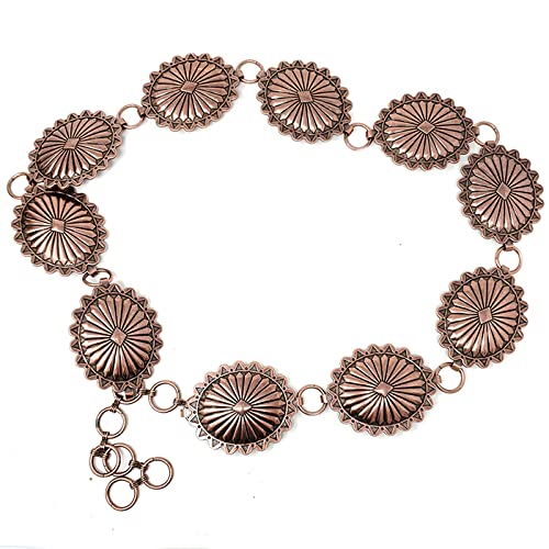 Emulily Western Concho Fashion Chain Belt Western Flower Concho