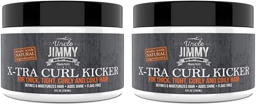 Uncle Jimmy X-TRA Curl-Kicker | Curl Enhancer & Moisturizer for Thick, Curly, Coily, Wavy & Frizzy Hair | Defines & Hydrates | 8oz (Pack of 2)