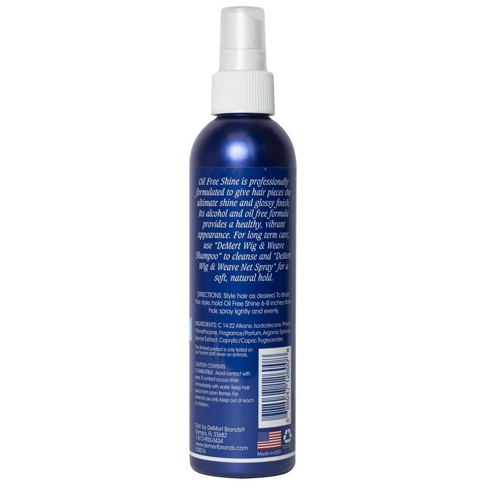 Demert Wig and Weave Oil Free Shine for Natural and Synthetic Hair, 8 Oz, 8 Ounces