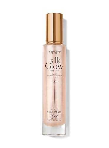 Absolute New York - Silk Glow Shimmer Mist Glow, Radiant, Shimmer Body & Face & Hair, Shea Butter, Coconut Oil, Vitamin E (SBGS04 Rose Gold Oil Gel