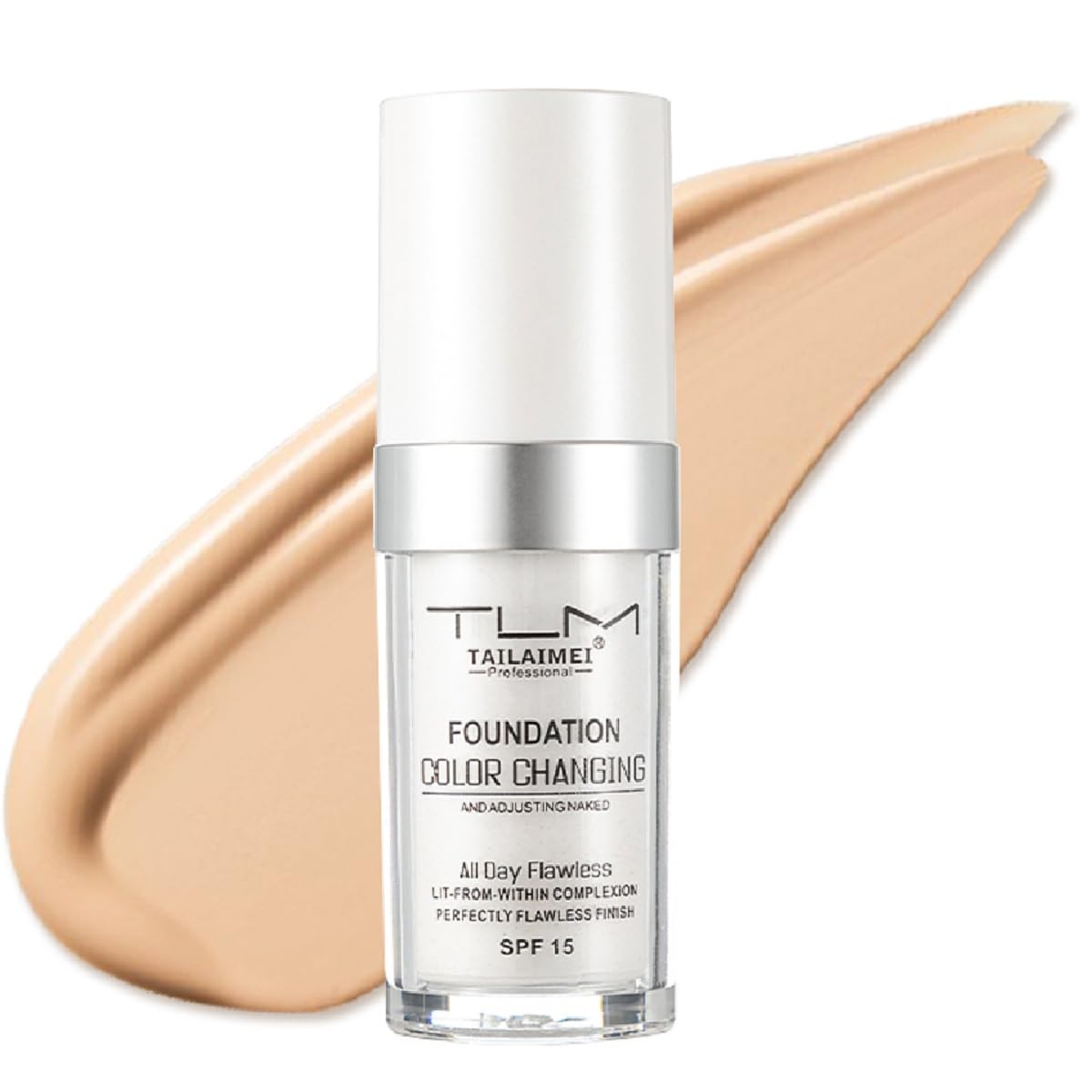 TLM Foundation Color Changing,TLM Colour Changing Liquid Foundation Hides Wrinkles & Lines,BB Cream Makeup Base Concealer Cover Moisturizing Fluid
