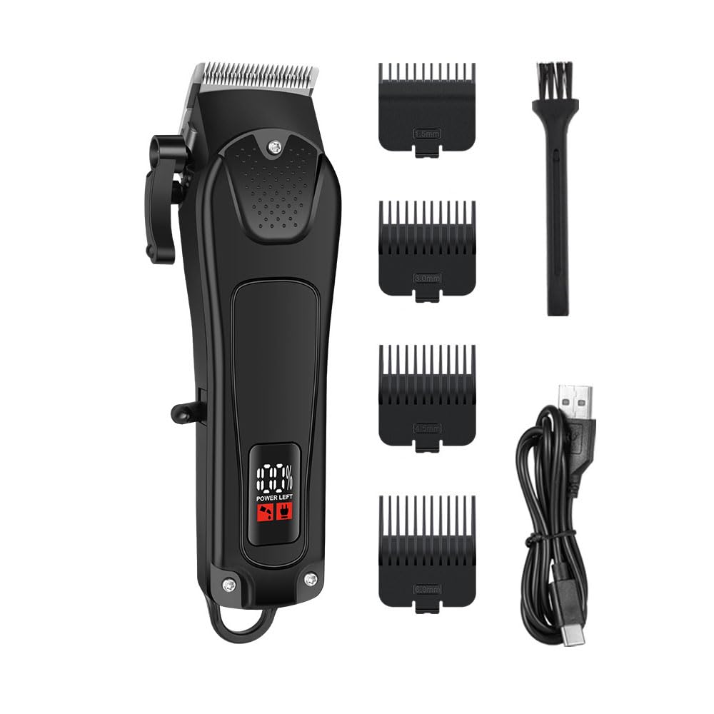 QDKVTNDJZ Hair Clippers for Men Professional, Cordless Electric Hair Trimmer with Fast Charging Port, Electric Hair Cutting Kit, LED Display, Barber Beauty and Personal Care QDKVTNDJZ