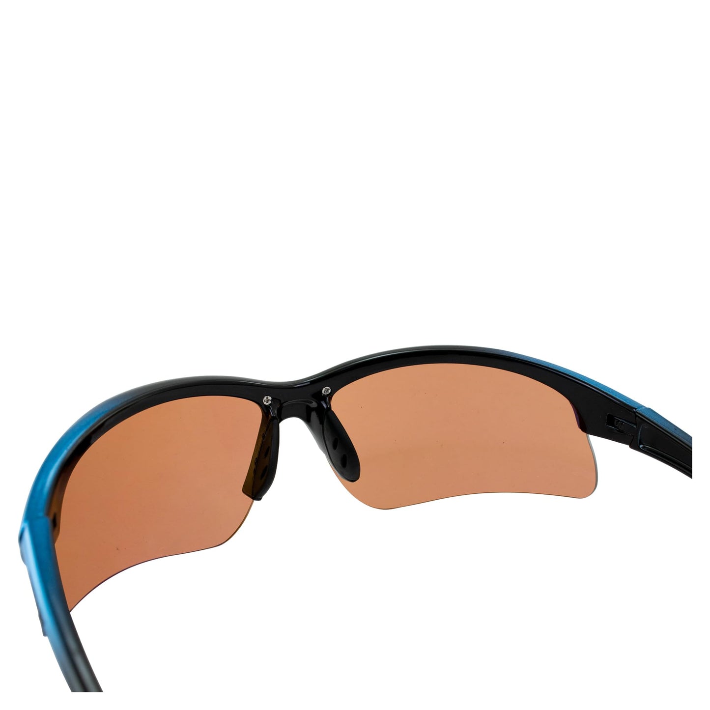 MAXX Domain Sport Golf Sunglasses Black w/Blue Frames & HD Amber Lenses