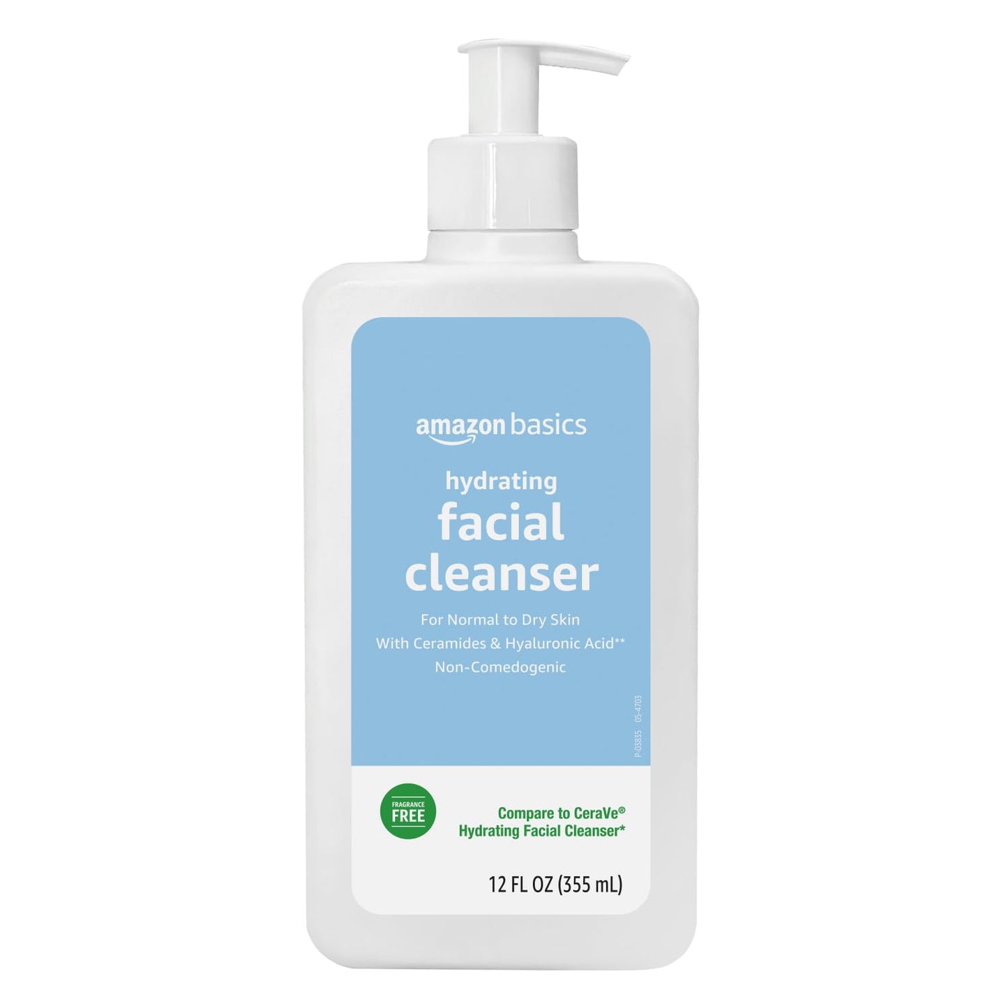 Amazon Basics Hydrating Facial Cleanser, Fragrance Free, with Ceramides, Non-Comedogenic, 12 Fl Oz, Pack of 12 Beauty and Personal Care Amazon Basics Default Title