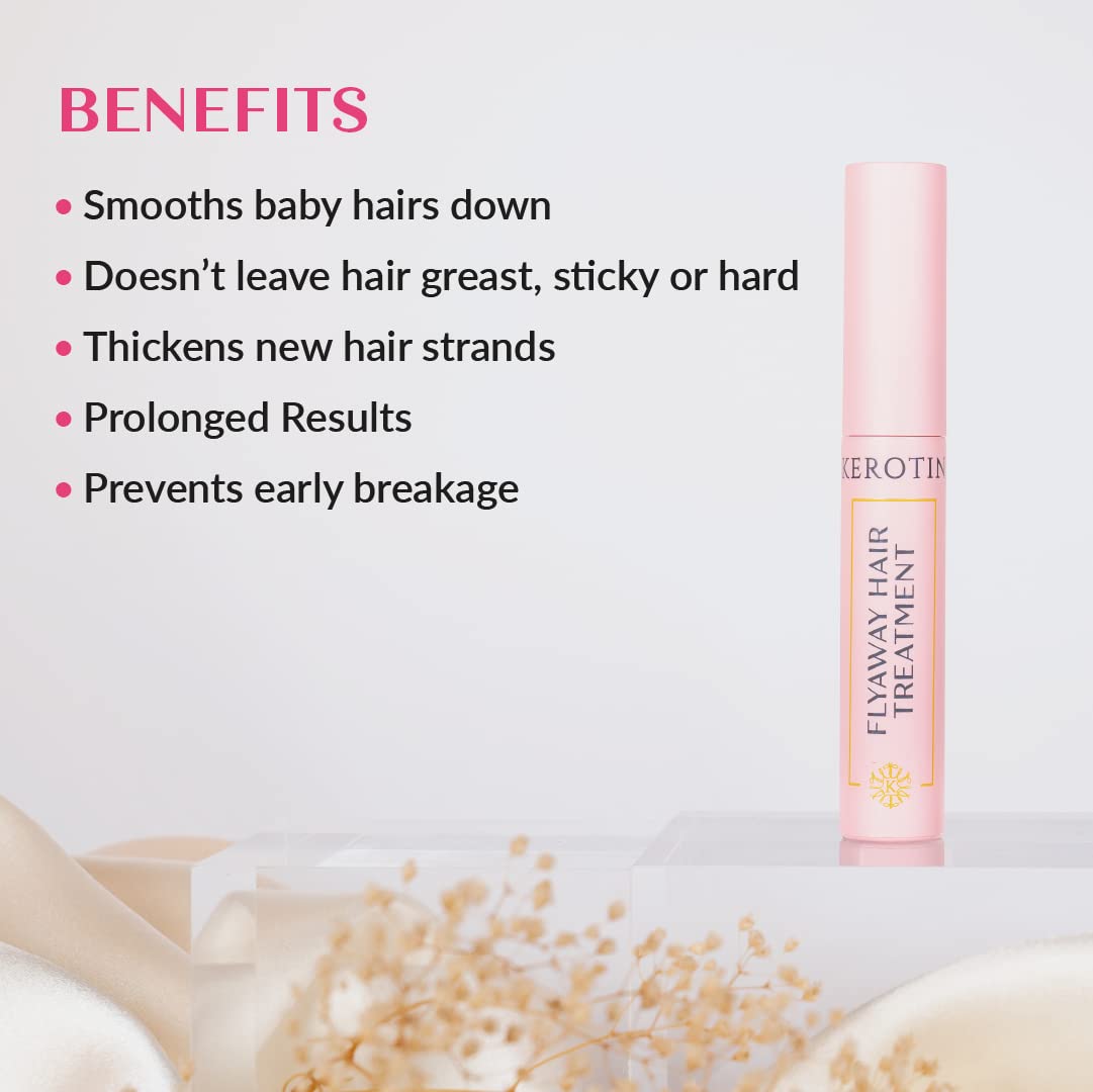 Kerotin Flyaway Hair Serum Treatment | Quick Baby Hair & Frizz Control Finishing Stick | Styling & Stimulate Hair Edge Growth - Free of Silicone