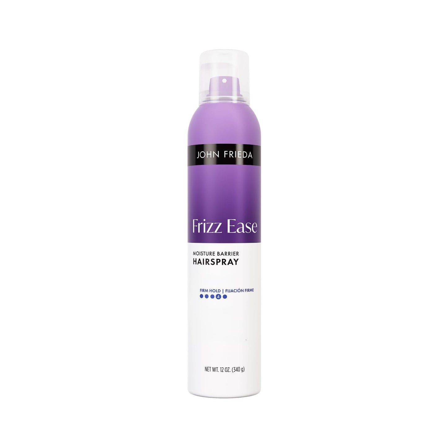 John Frieda Frizz Ease Moisture Barrier Firm Hold Hairspray, Humidity-Blocking Frizz Control Spray with 24-Hour Hold, 12 fl oz