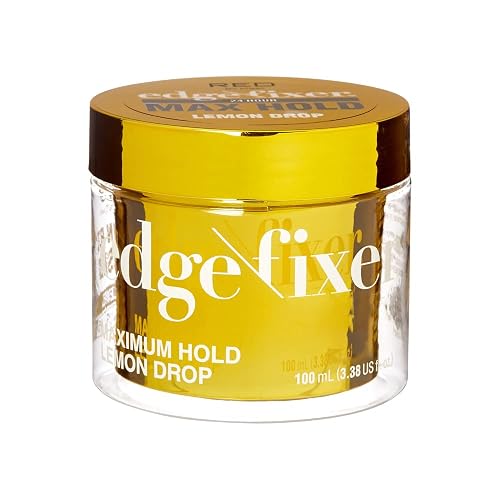 Red by Kiss Edge Fixer Hair Shine Gel, 24 Hour Max Hold, Non-Flaking, Biotin B7 Infused, Natural Styling, Professional Edge Control Wax, Perfect