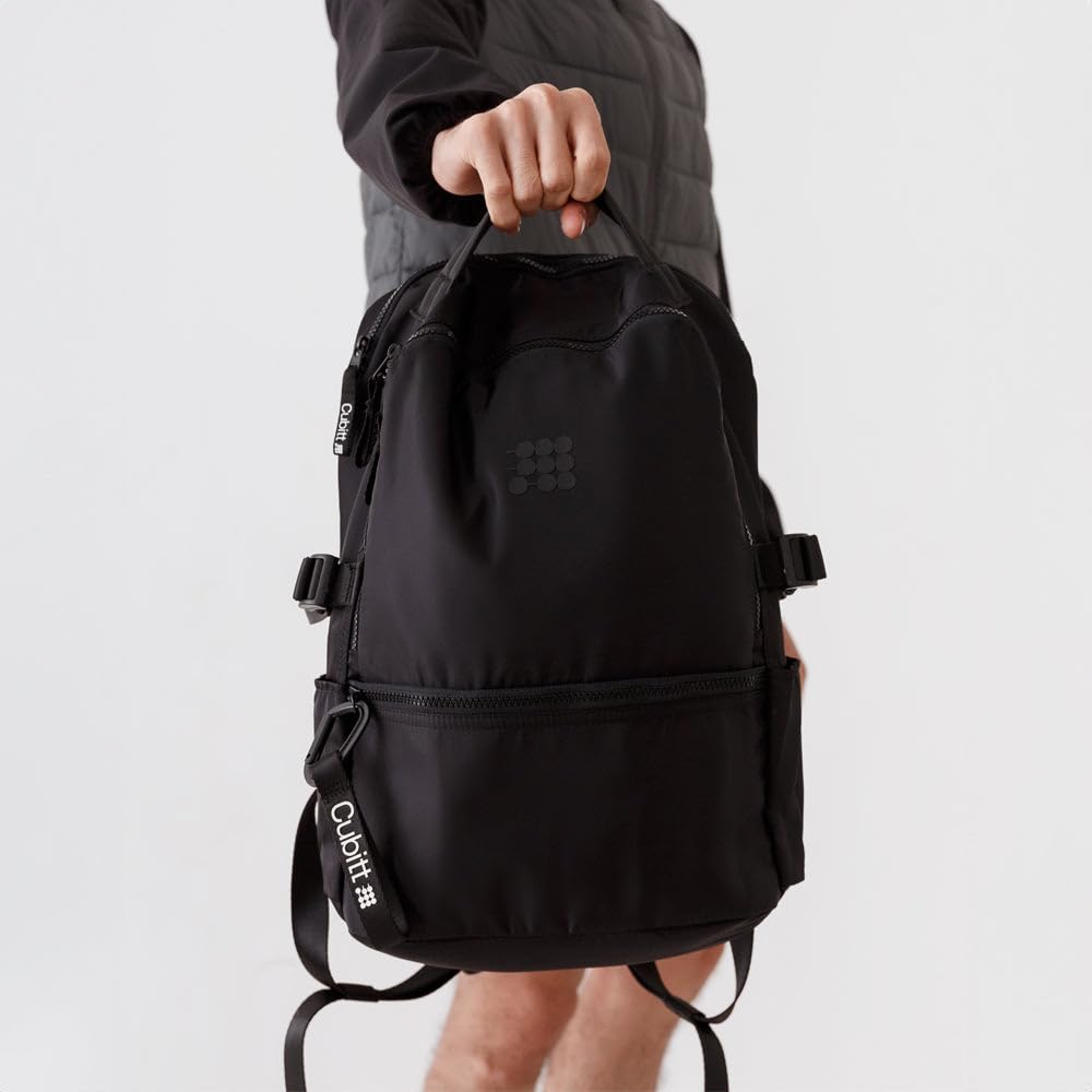Cubitt Backpack - Lightweight Water-Resistant Laptop Backpack for Work, College & Travel with Organizer, 12kg Capacity - Obsidian Black