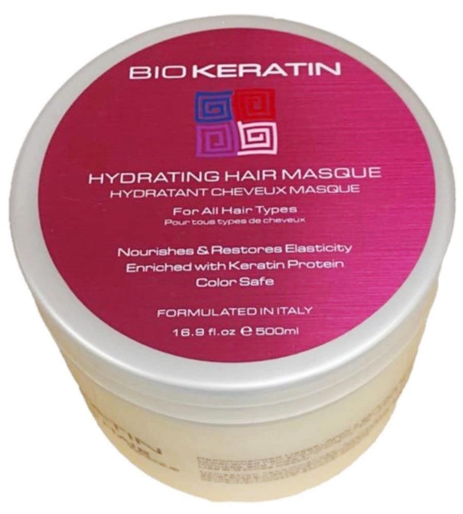 Bio Keratin - Hydrating Hair Masque 16.9 Fl.Oz (500ml). Nourishes & Restores Elasticity Hair.