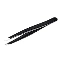 Amazon Basics Slant Tip Tweezer - Professional Stainless Steel Tweezer for Effective Hair Removal, Ideal for Daily Beauty Regimen, with Travel Case