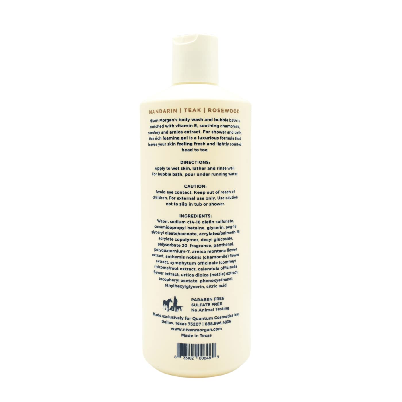 Niven Morgan Mandarin, Teak and Rosewood Body Wash 16fl.oz. 473ml
