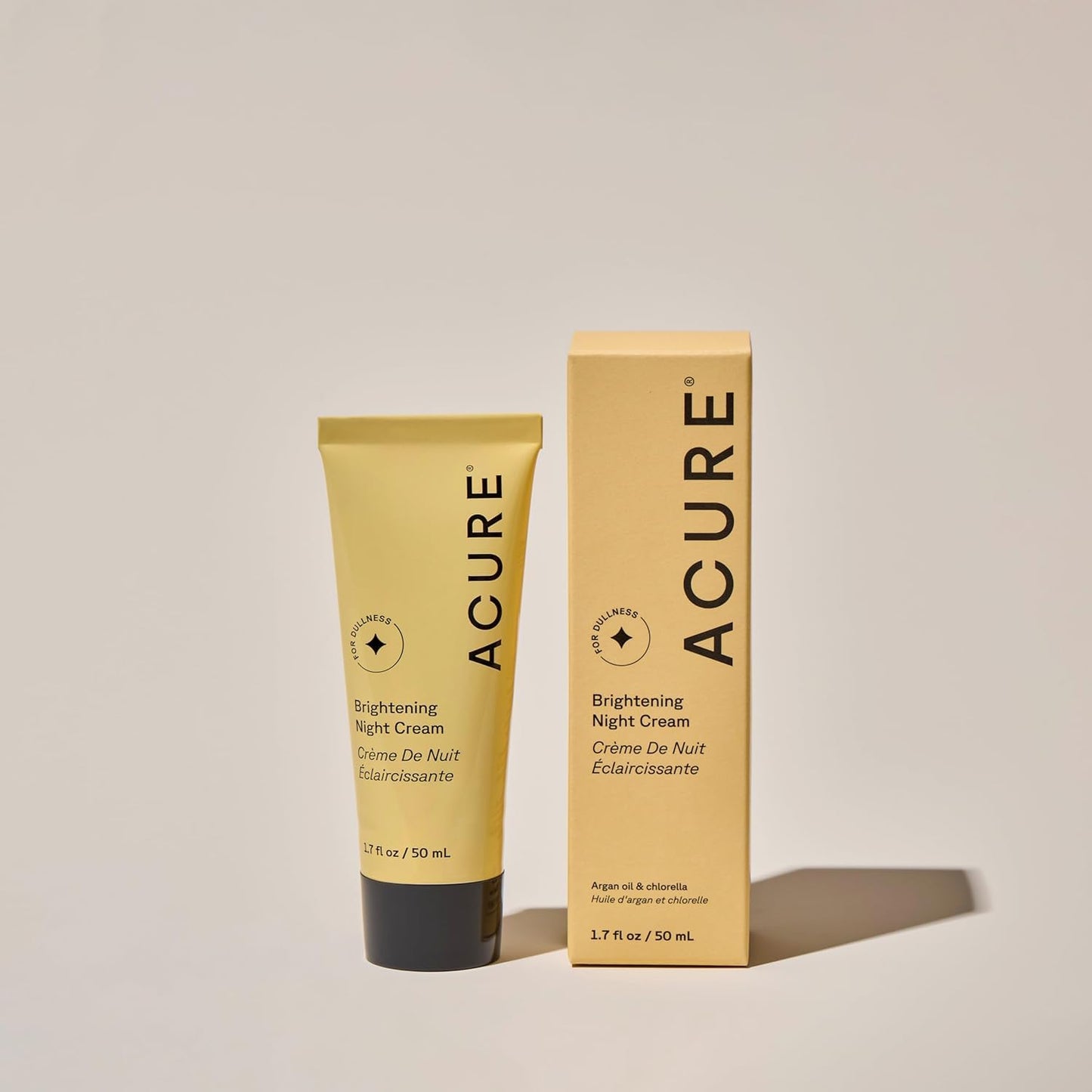 Acure Brightening Night Cream - Radiance Boosting Night Face Cream for Women & Men, Hydrating & Revitalizing Moisturizer for Uneven Skin Tone