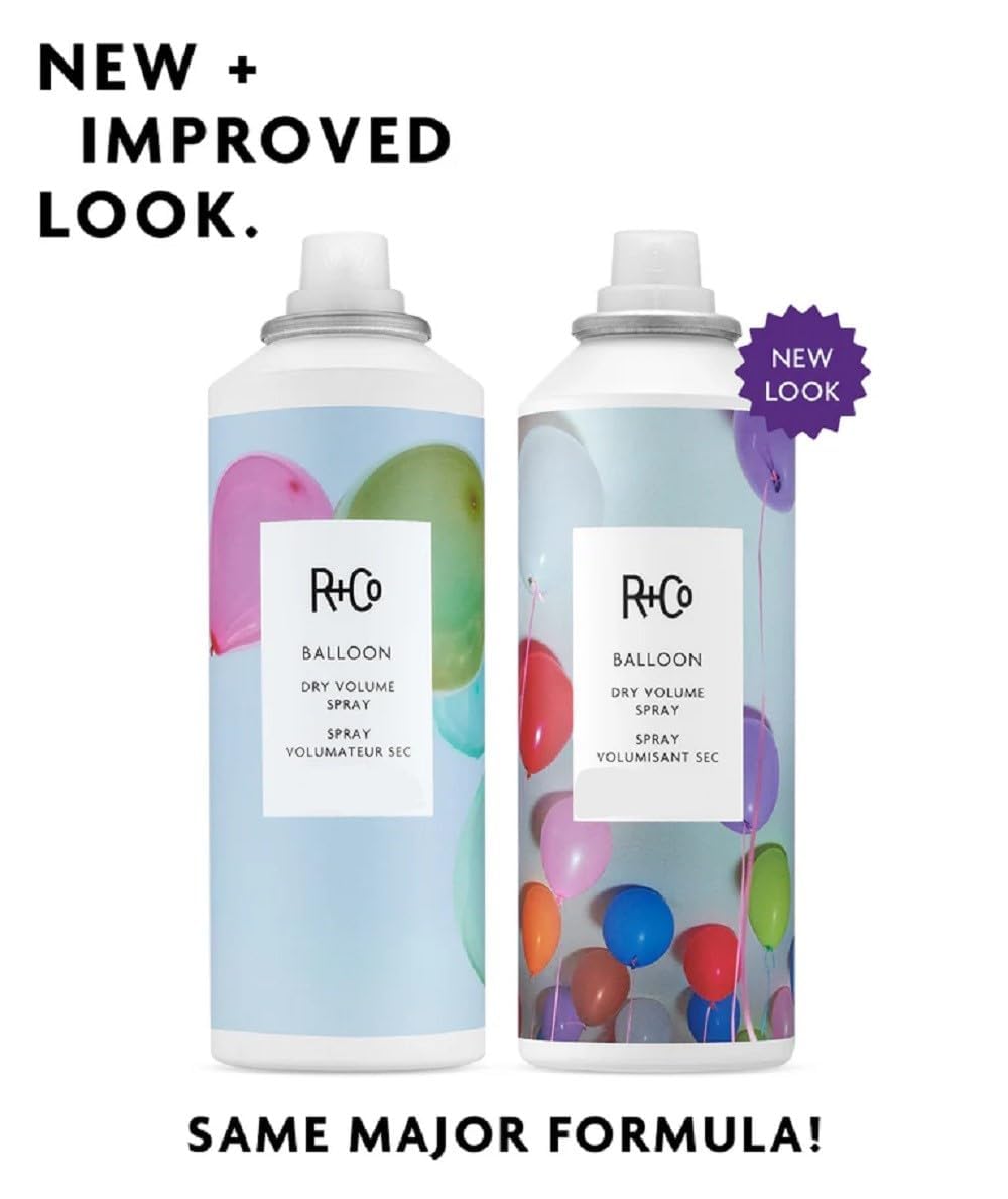 R+Co Balloon Dry Volume Spray Travel | Lightweight, Long Lasting Volume + Touchable Texture | Vegan + Cruelty-Free | 2 Oz