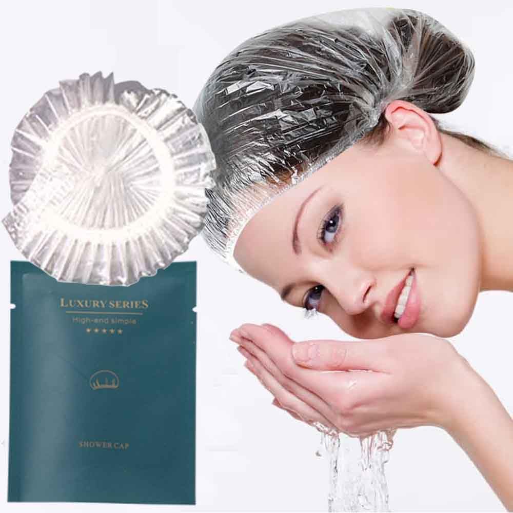 50Pcs Luxury Multipurpose Thick Disposable Shower Caps Individually Wrapped Beauty and Personal Care QiMontGiaGonp