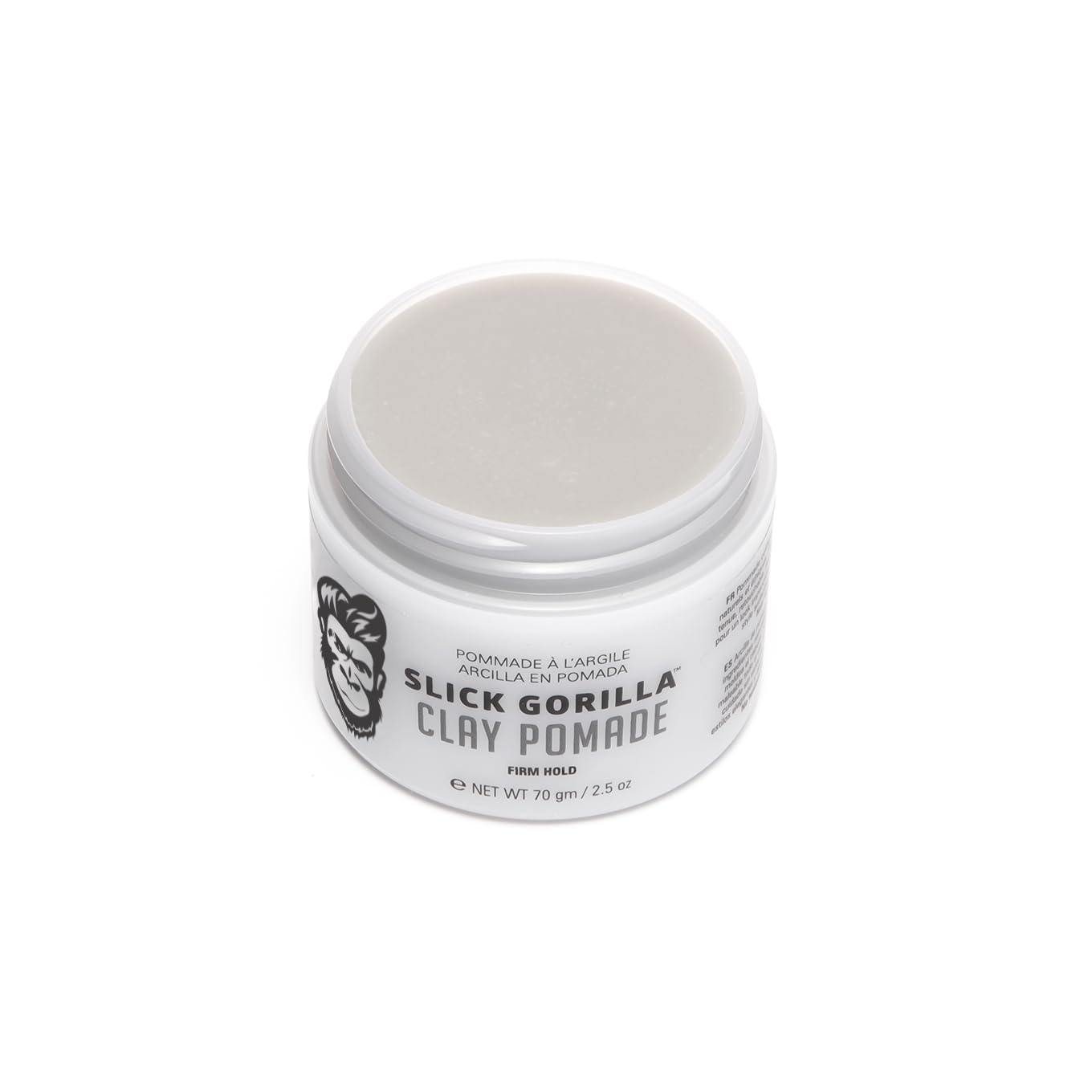 Slick Gorilla Clay Pomade for Men, 2.5 oz (75 ml), Firm Hold Hair Clay with Natural Matte Finish, Non-Greasy Men’s Hair Pomade for Textured, Wavy