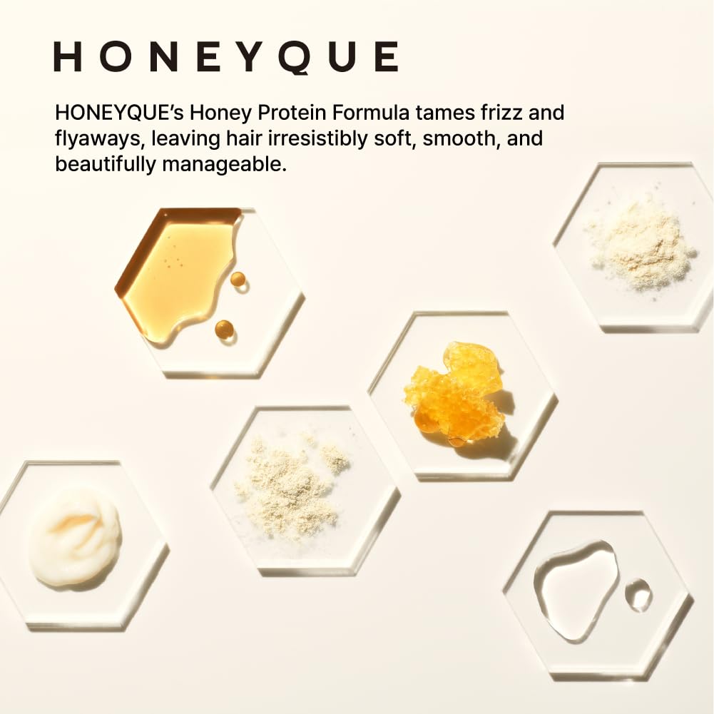 HONEYQUE Night Repair Honey + Protein 2-Way Hair Milk 150mL/5.07 fl. oz | Overnight Leave-In Treatment for Damaged, Frizzy Hair | Manuka Honey