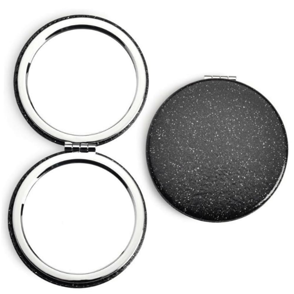 mpowtech Pocket Compact Mirror for Men and Women, Small Purse Mirror With Glitter, Portable Travel Makeup Mini 2-Sided 1x/2x Magnifying Folding