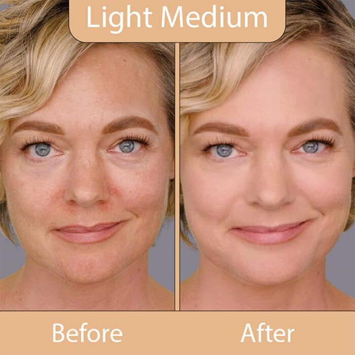 LUMINESS Silk Airbrush Spray Foundation & Buffing Brush Kit - Full Coverage Foundation & Dual-Sided Buffing Brush - Buildable Coverage, Anti-Aging