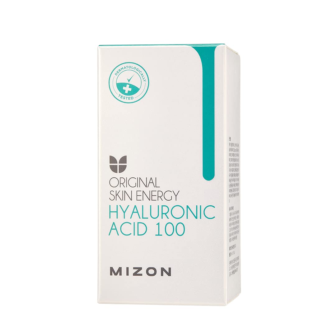 MIZON Hyaluronic Acid 100 Serum - Pure Hyaluronic Acid for Deep Hydration, Plumping & Skin Barrier Support - Lightweight K-Beauty Ampoule for Glass