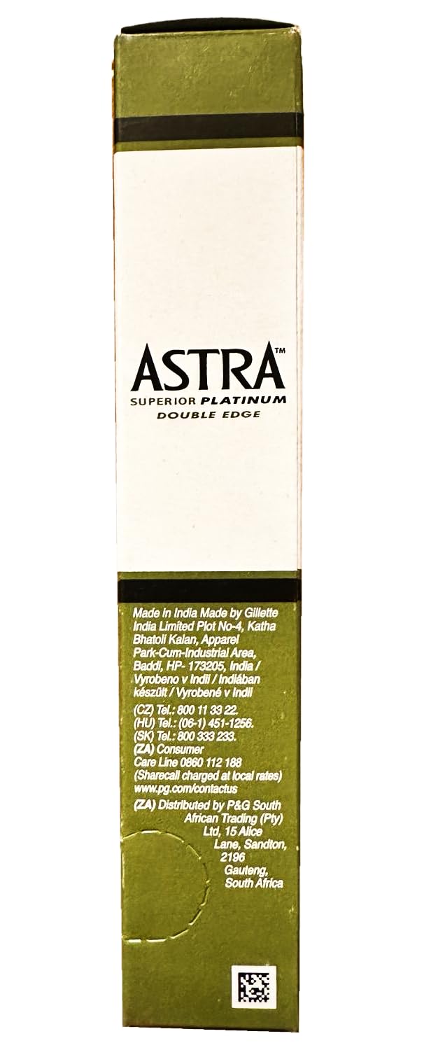 Astra Platinum Double Edge Safety Razor Blades,100 Blades (20 x 5) Beauty and Personal Care ASTRA
