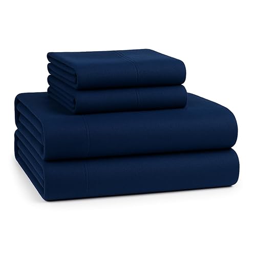 LANE LINEN Cotton Flannel Queen Sheet Set - Brushed for Extra Softness - Lightweight & Durable Cotton Flannel Queen Sheets Set - Warm & Cozy Cotton