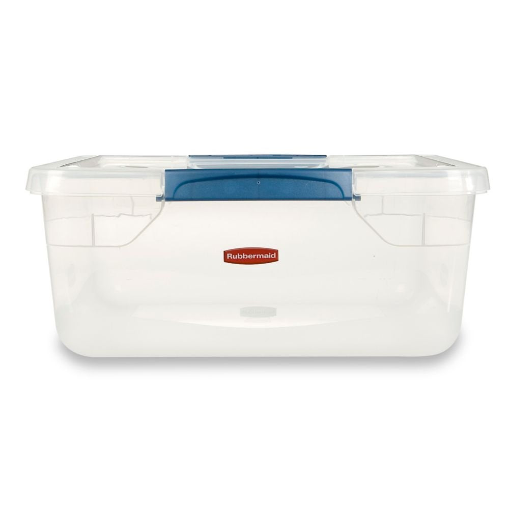 Rubbermaid Clever Store Latching Storage Tote Container, 15-Quart, Clear (FG3Q2200CLMCB)
