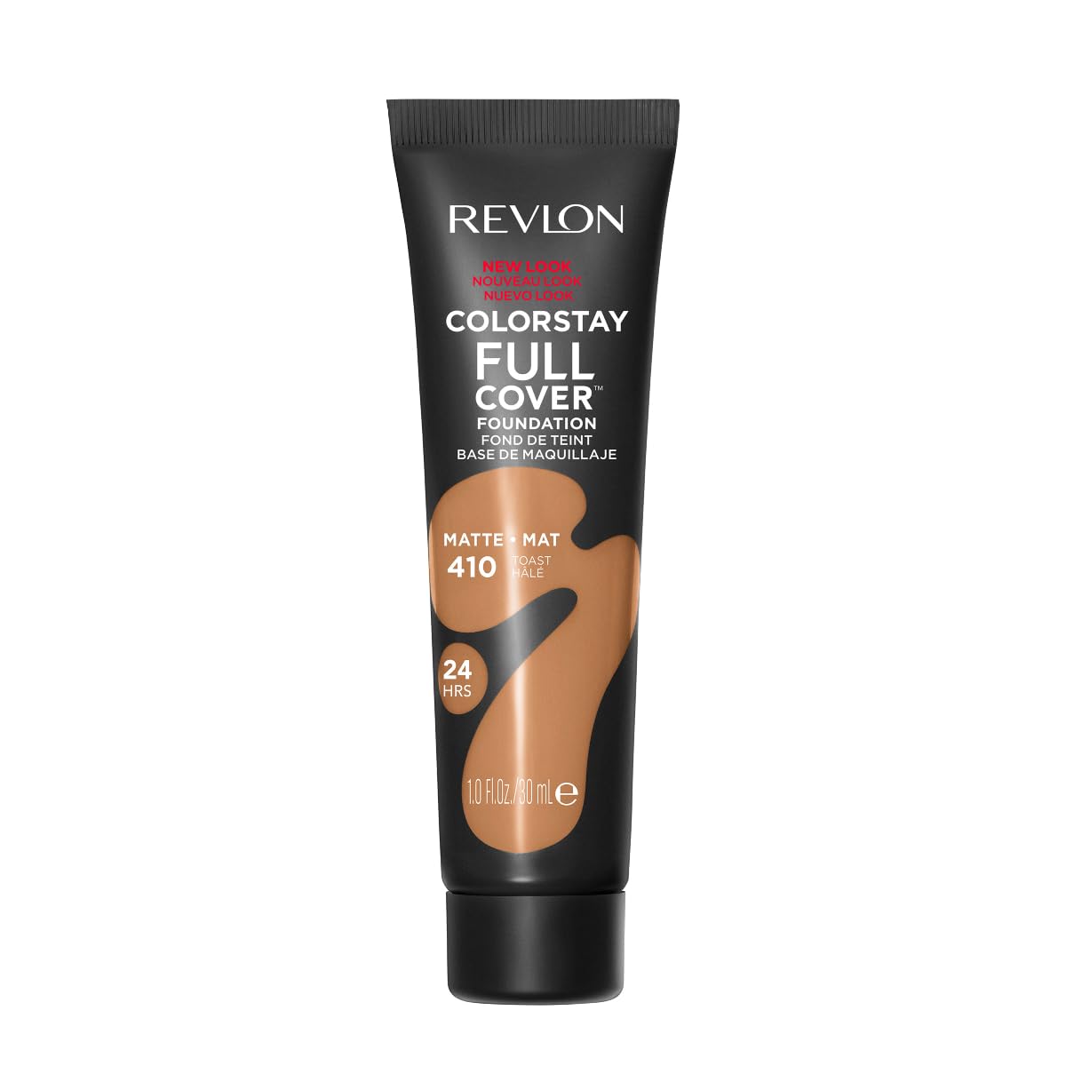 Revlon ColorStay Full Cover Longwear Matte Foundation, Heat & Sweat Resistant Lightweight Face Makeup, Toast (410), 1.0 oz